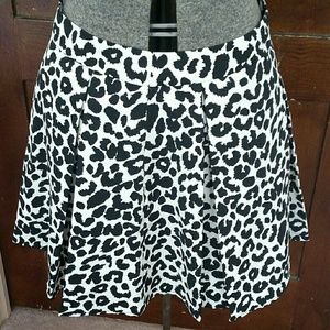 Animal print skater skirt